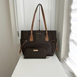 Michael Kors Tote Bag Wallet Set Brown